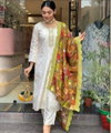 SI 124 Viscose Embroidery Designer Kurti With Bottom Dupatta Wholesalers In Delhi